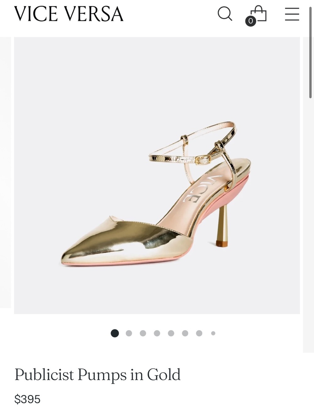 Vice Versa Publicist Pointed-Toe Pumps in Gold